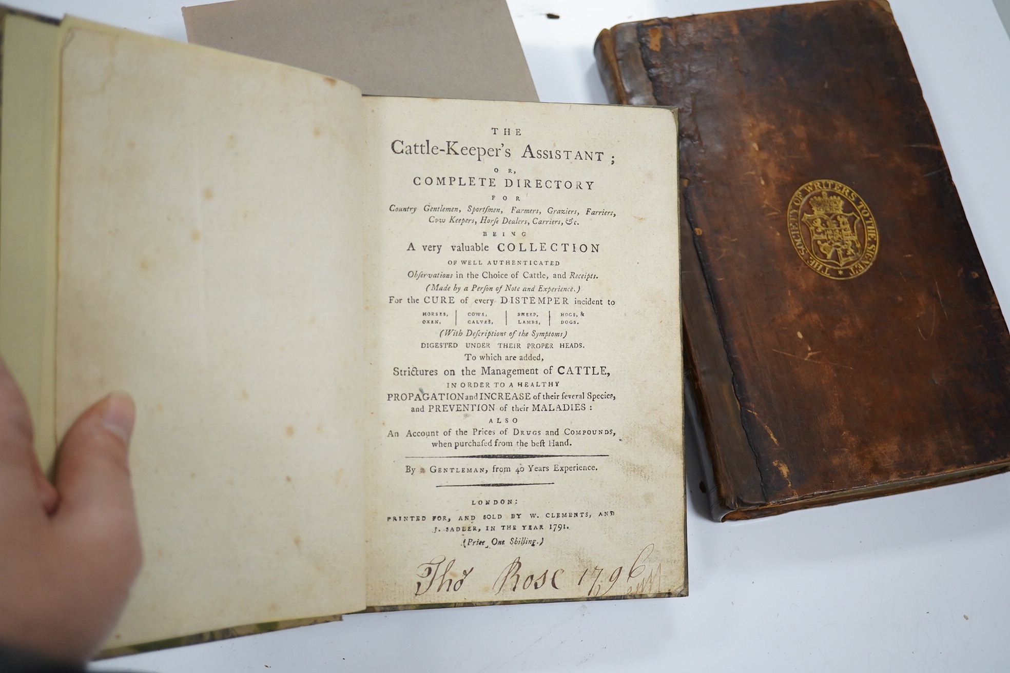 Forbes, Francis - The Improvement of Waste Lands ... to which is added, a Dissertation on Great and Small Farms ... contemp. speckled calf, gilt ruled and panelled spine. 1778; Johnstone, John - An Account of the Mode of